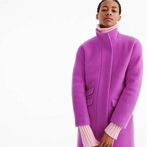 J. Crew Cocoon Wool Blend Coat Italian Stadium Cloth Nello Gori Bright Plum 2